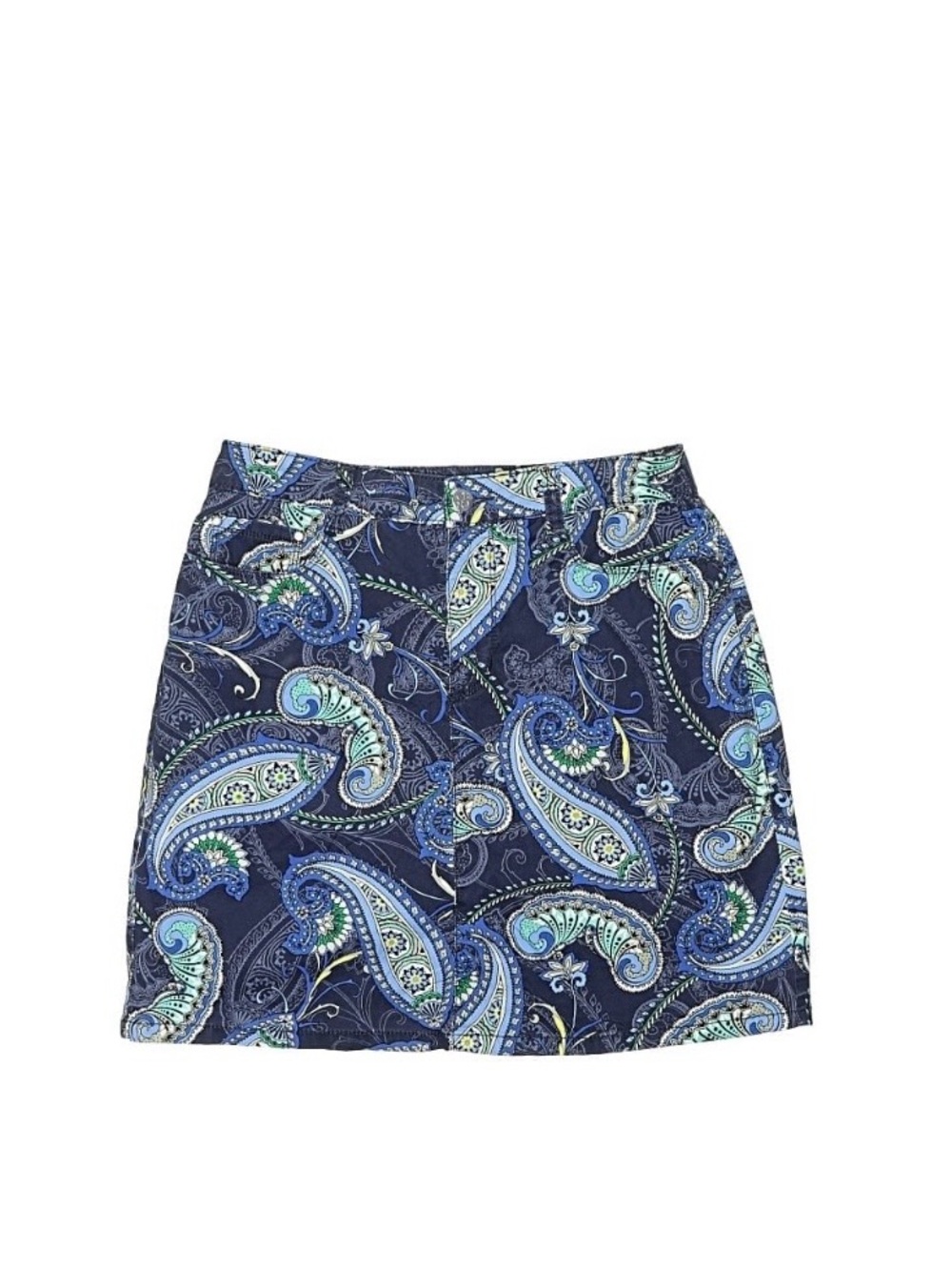 croft & barrow Navy Paisley Mini Skirt